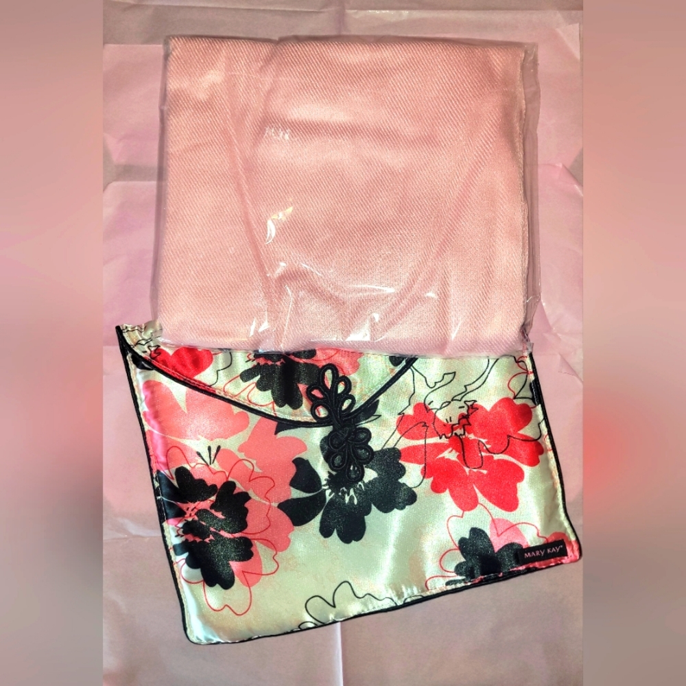 Mary Kay Pink Pashmina Wrap with Storage Case. Brand New, Never Used.
